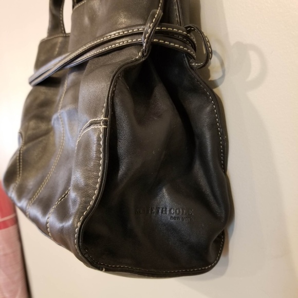 Vintage 90s KENNETH COLE Leather Handbag Bag - Picture 3 of 5